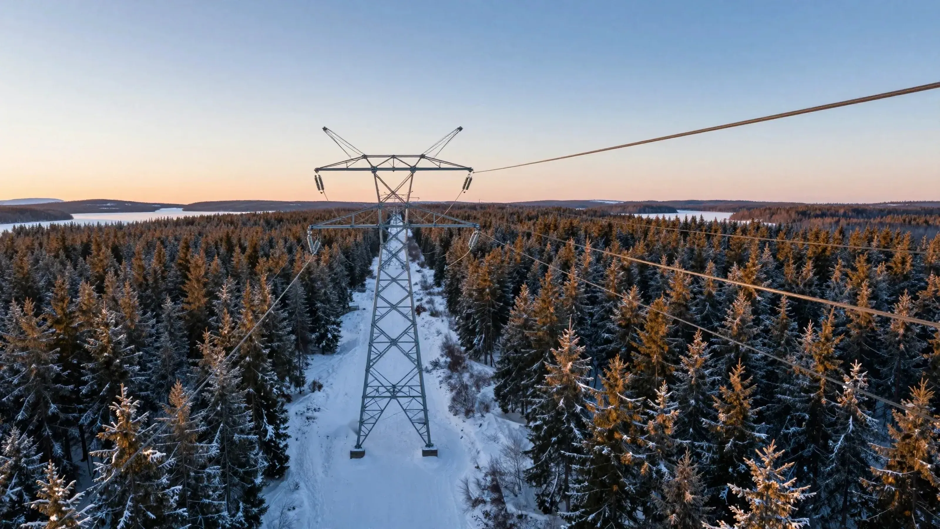 Transmission line through a forest